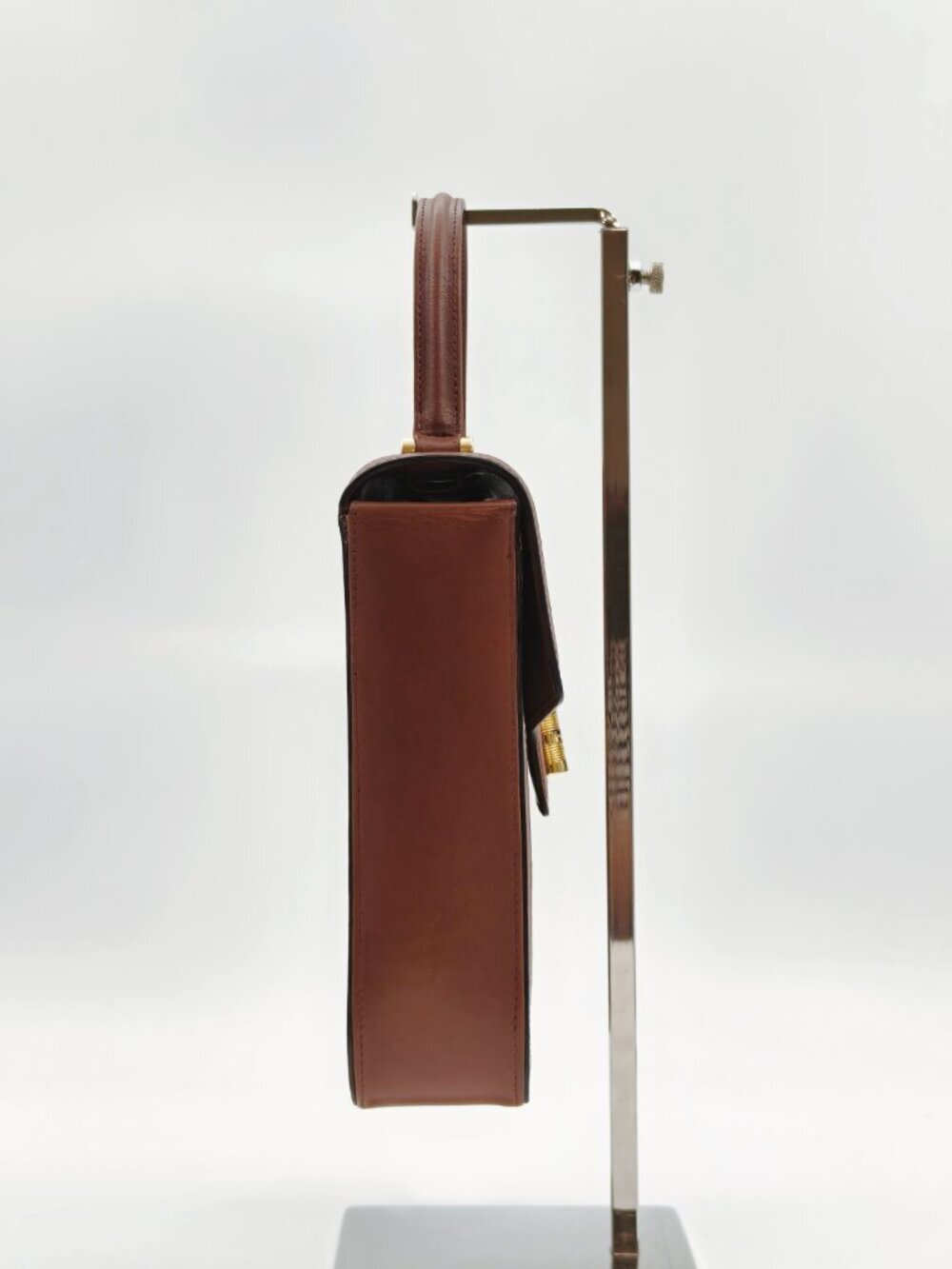 Vintage Salvatore Ferragamo Monogram Suede Leather Top Handle Crossbody Bag Brow - Picture 4 of 15